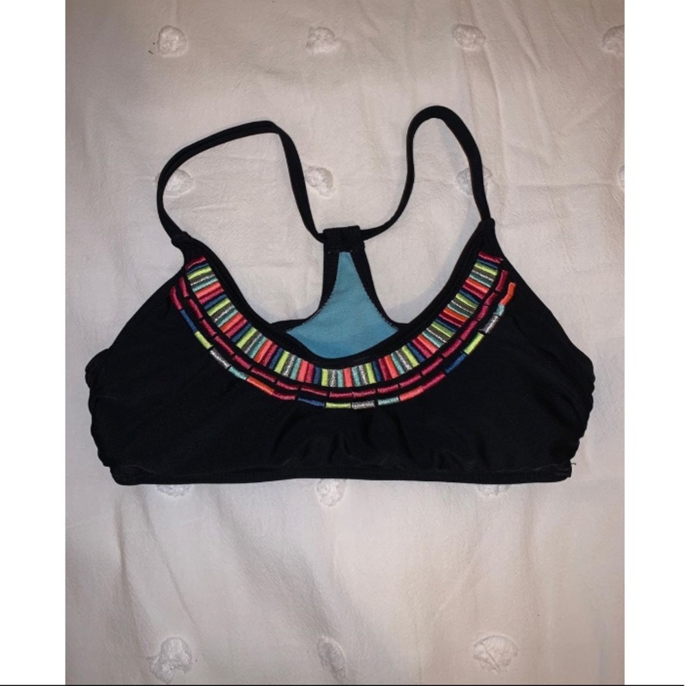 black swim top
